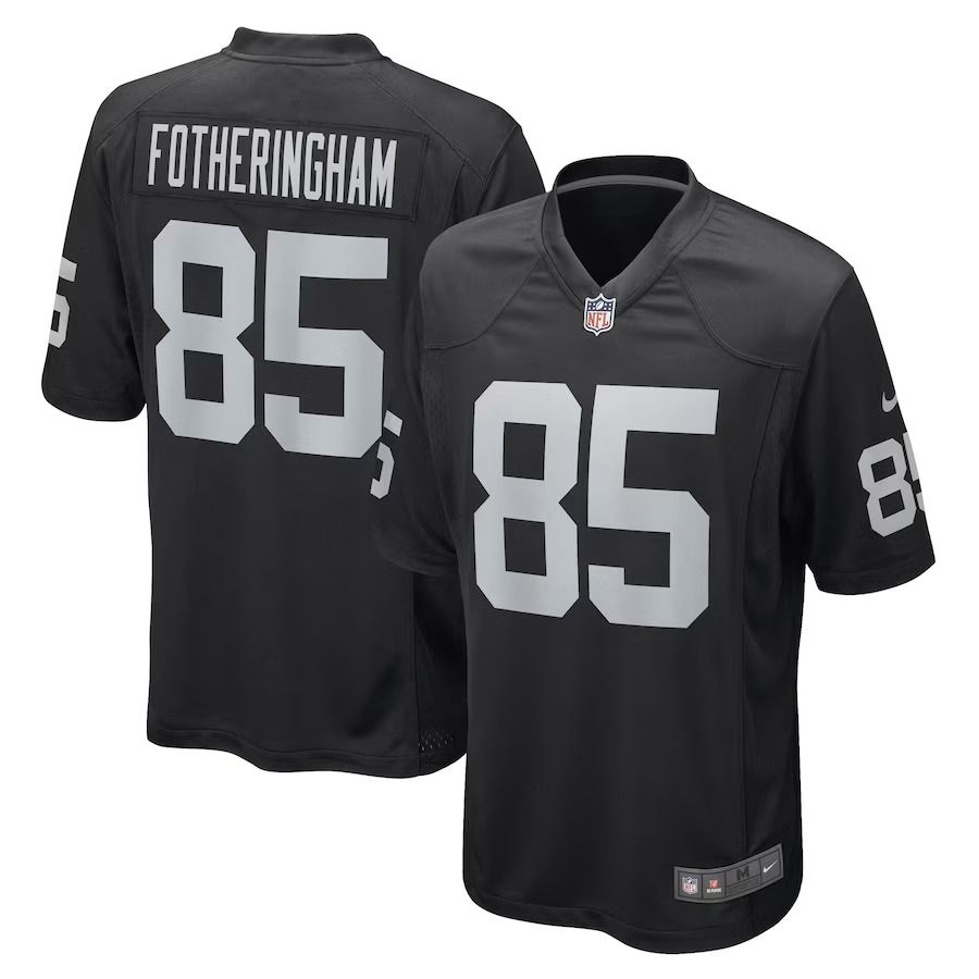 Men Las Vegas Raiders #85 Cole Fotheringham Nike Black Game Player NFL Jersey